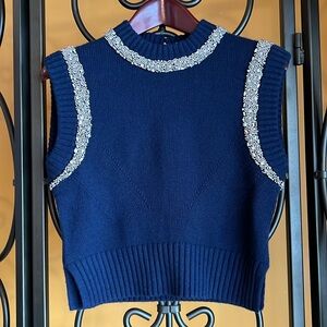 SIMKHAI Joanae Embellished Knit Sleeveless Pullover